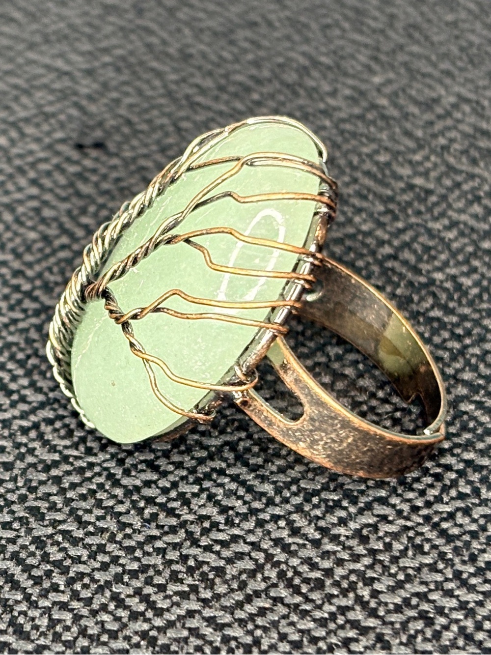 Handcrafted Green Tree of Life Ring - Picture 7 of 9